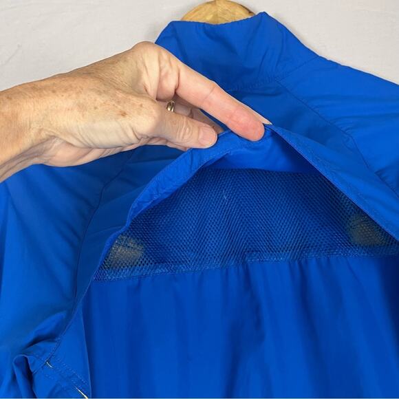 Livestrong Nike Cycling Jacket Windbreaker Women Large Blue 1/4 Zip Vented Bike - Picture 4 of 13